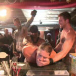 Publicly humiliated, asshole zapped, and covered in strangers' cum