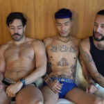 Triple penetration four tops vs muscle bubble gang bang