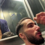 The good neighbor Cocksucker sucks Andolini's massive dick in the elevator